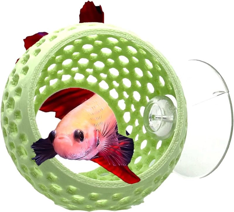 CTWPets Store Betta Bulb Hide | Betta Rest Fish Tank Ornament | Aquarium Cave with Suction Cup for Small Fish Tank, Betta Habitat, Shrimp Hideout, Aquatic Decor (Minty Dream) - Image 1